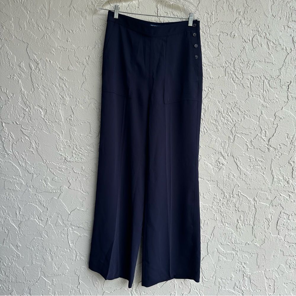 POLO RALPH LAUREN Sailor Pants Women 6 Blue‎ Wide Leg Nautical Office